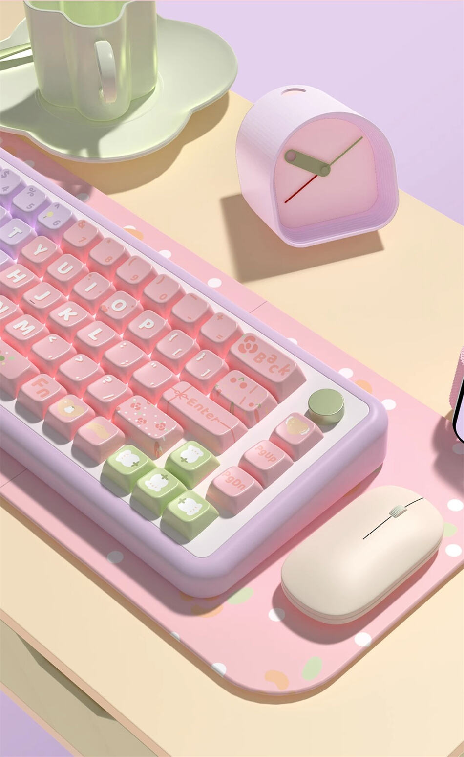 Lily Of The Valley Premium MDA PBT Keycaps