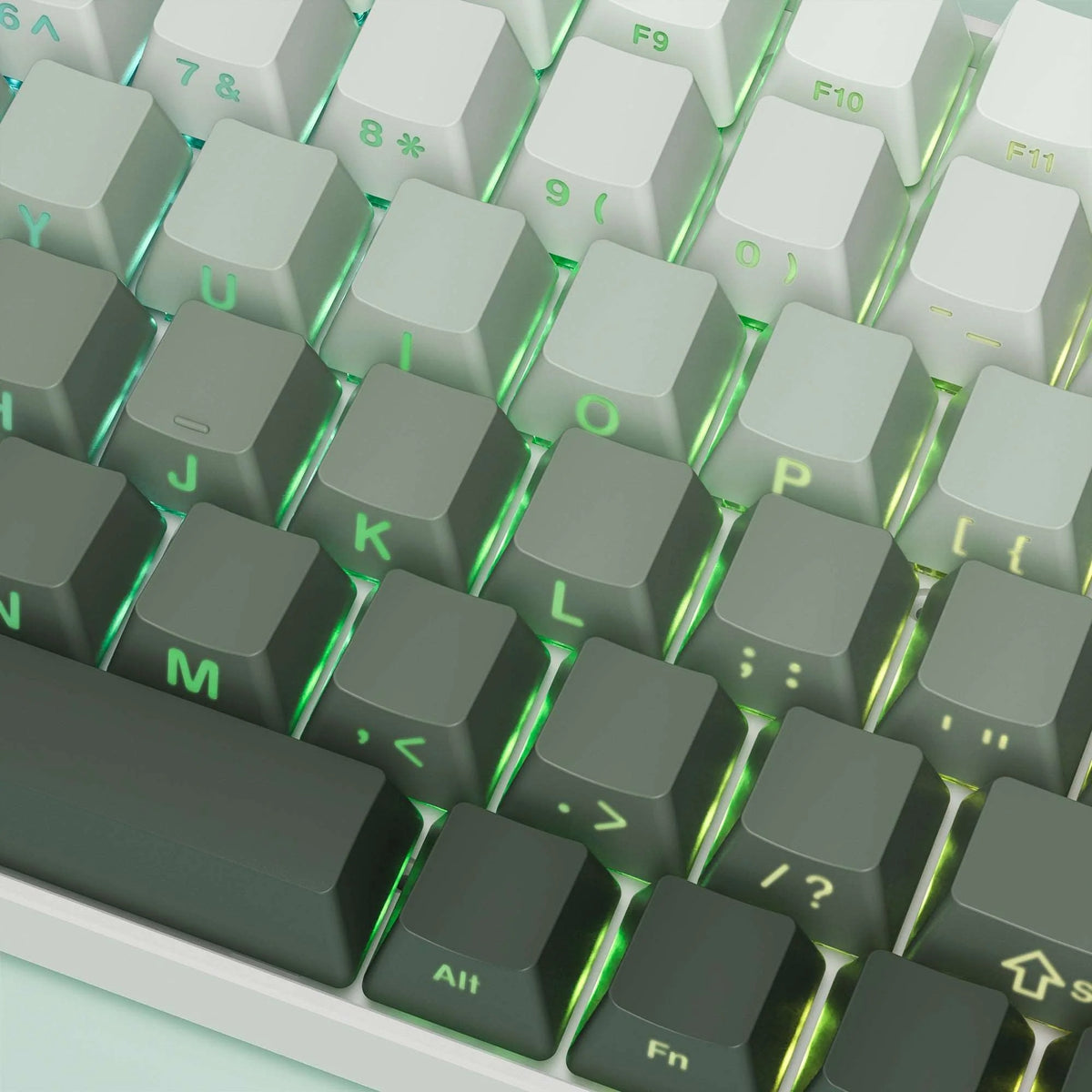 Womier Bamboo Green Gradient Side Backlit PBT Keycaps