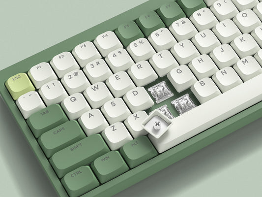 Womier Milk Green Shinethrough Low Profile Keycaps