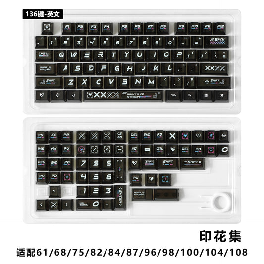 Counter Strike Print Stream Forged Carbon Transparent Cherry Keycaps