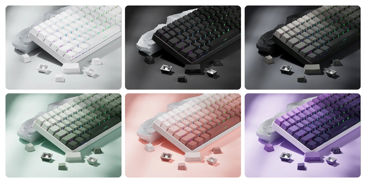 Womier Arctic Pure White Side Backlit Doubleshot PBT Keycaps