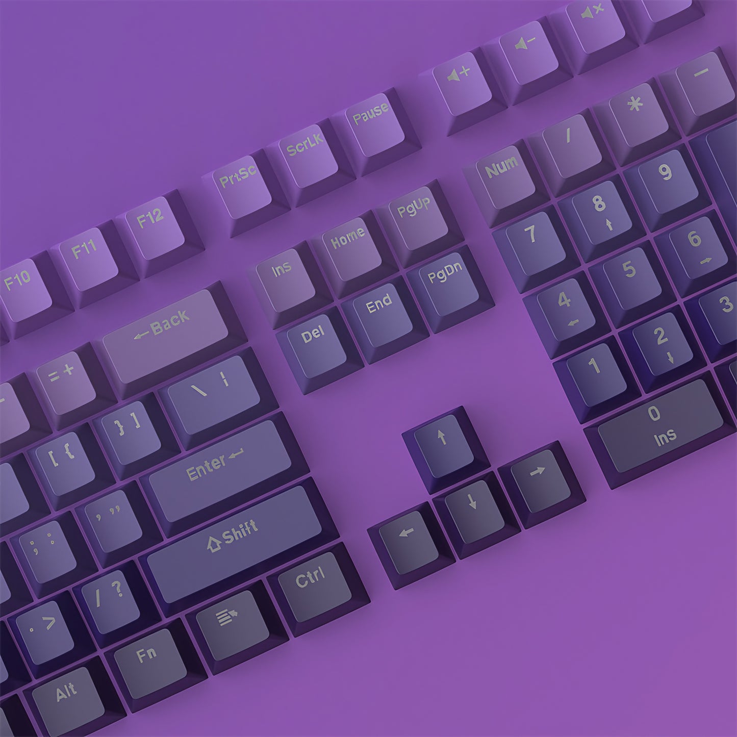 Violet Shade Top Backlit OEM Doubleshot PBT Keycaps