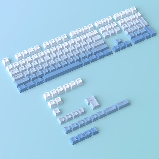 Top Backlit Blue White Gradient OEM Doubleshot PBT Keycaps
