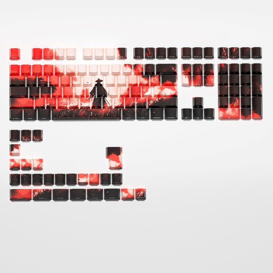 Red Samurai Knight Premium Side Backlit Cherry Doubleshot Keycaps
