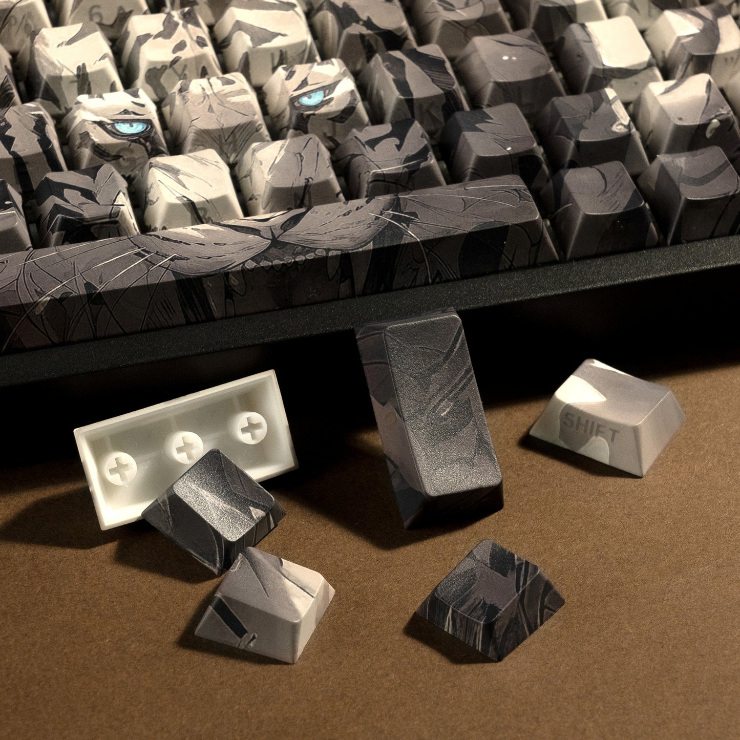 Majestic Tiger Cherry Doubleshot Side BACKLIT Keycaps