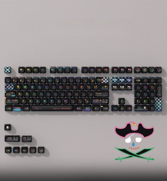 Colourful Black MOA PBT Keycaps