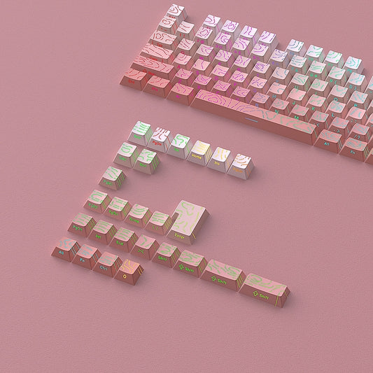 Topographic Sakura Line Crack Side Backlit Cherry PBT Keycaps
