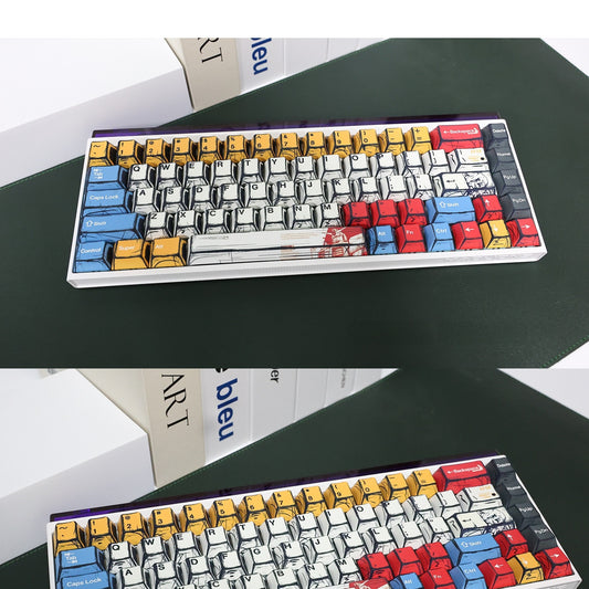 2D Comic Sketched Gundam Cherry PBT Keycaps