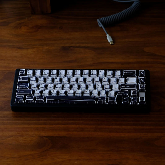 Comic White Black Cherry PBT Keycaps