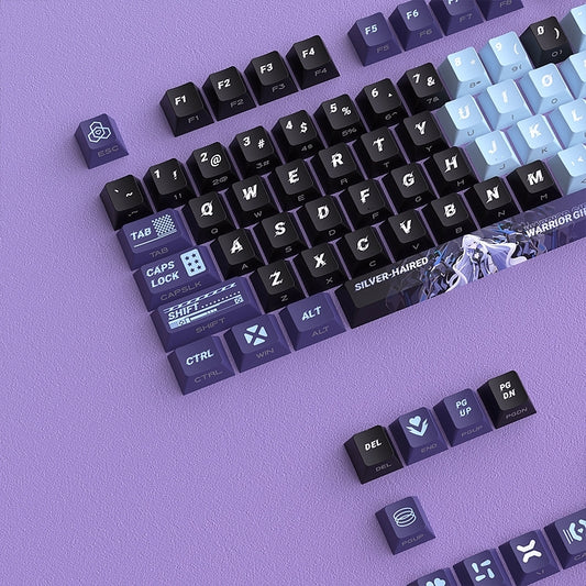 Silver Haired Warrior Girl Dual Legends Side Backlit Cherry PBT Keycap