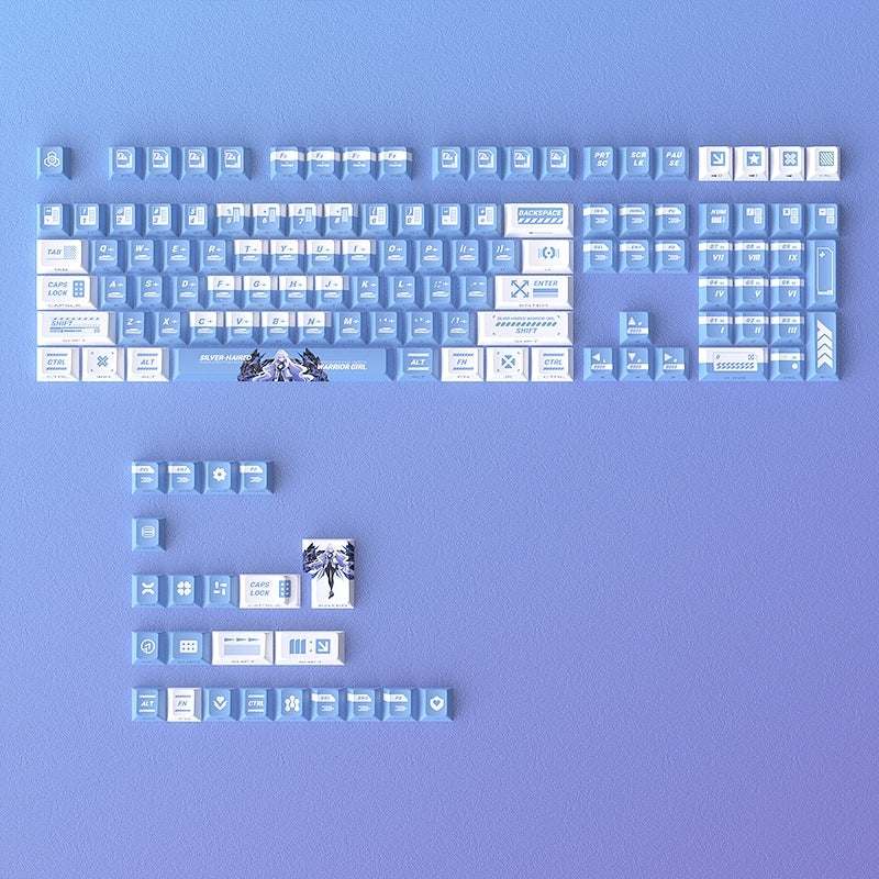 Rei Ayanami Neon Genesis Evangelion Dual Legends Side Backlit Cherry PBT Keycaps