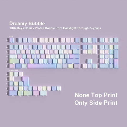 Dreamy Pastel Blocks Top Side Print Cherry Backlit Keycaps