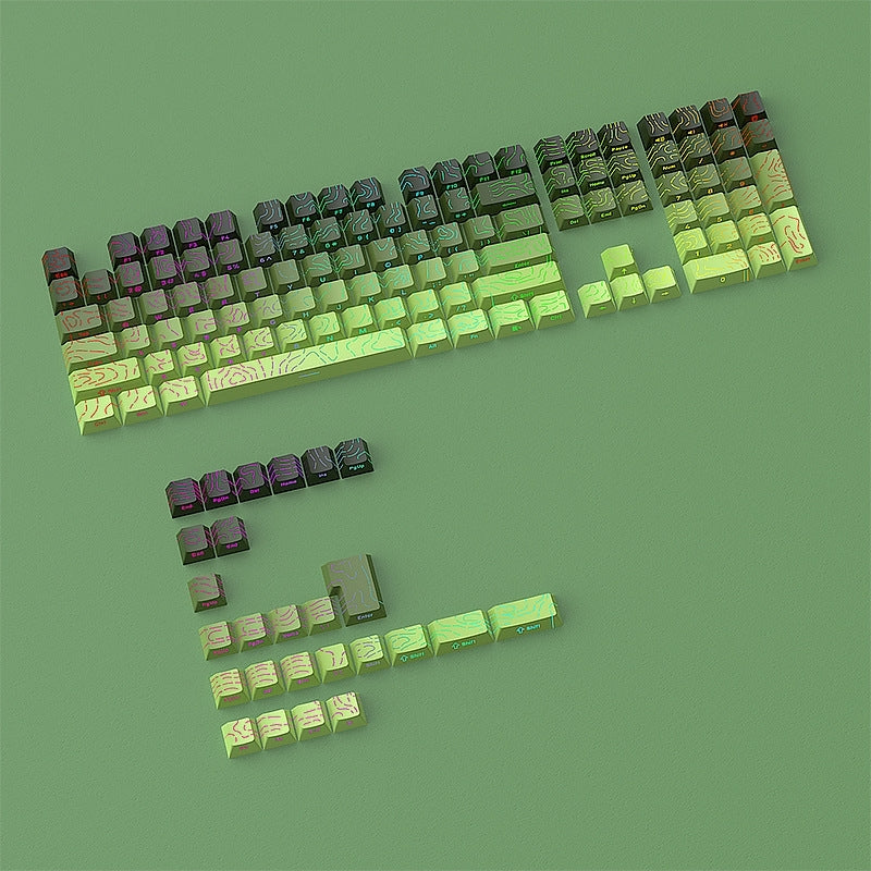 Topogrphy Gradient Line Crack Side Backlit Keycaps Series