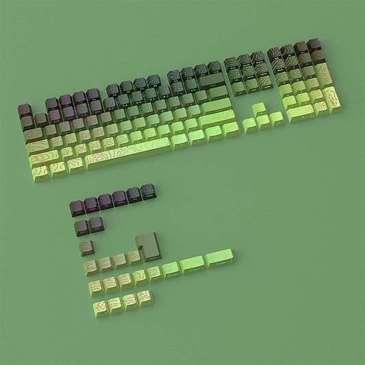Topography Line Crack Venom Green Cherry Side Backlit Keycaps