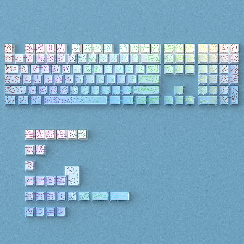 Topography Line Crack Sky Blue Cherry Side Backlit Keycaps
