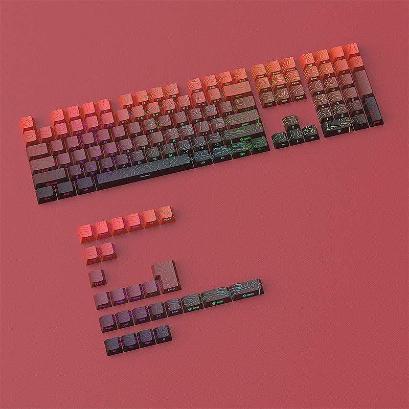 Topography Line Crack Lucky Red Cherry Side Backlit Keycaps
