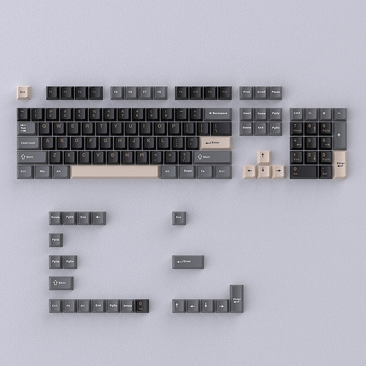 Black Beige Gray Doubleshot Cherry PBT Keycaps