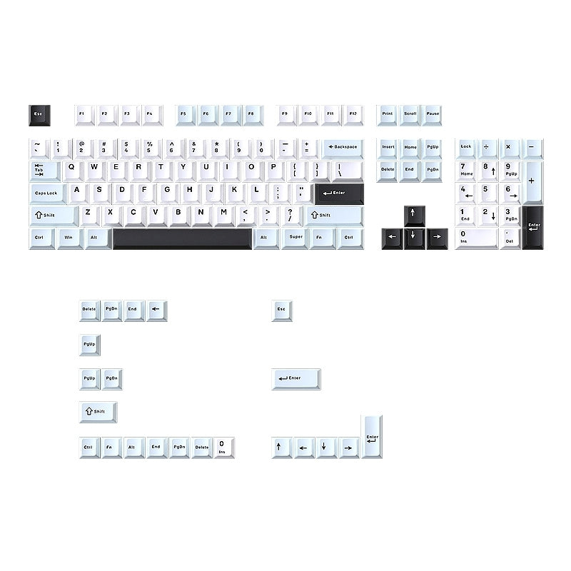 Fresh Blue White Cherry Doubleshot PBT Keycaps