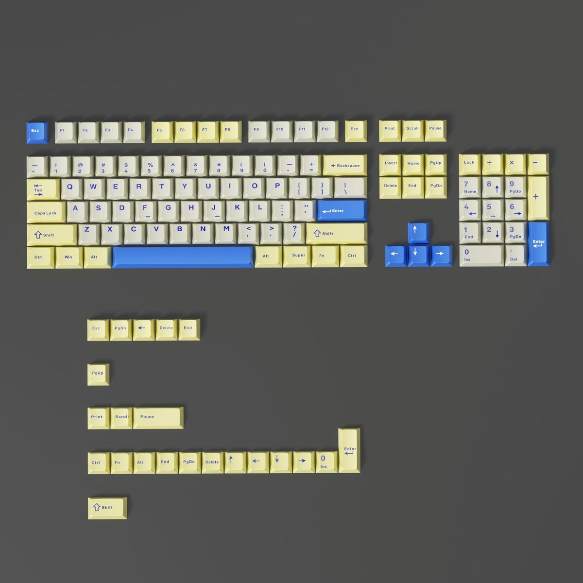 Naval Brass Cherry Doubleshot PBT Keycaps