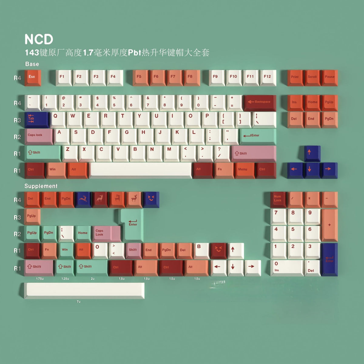 Autumn Hues Cherry 1.7mm Thick Keycaps