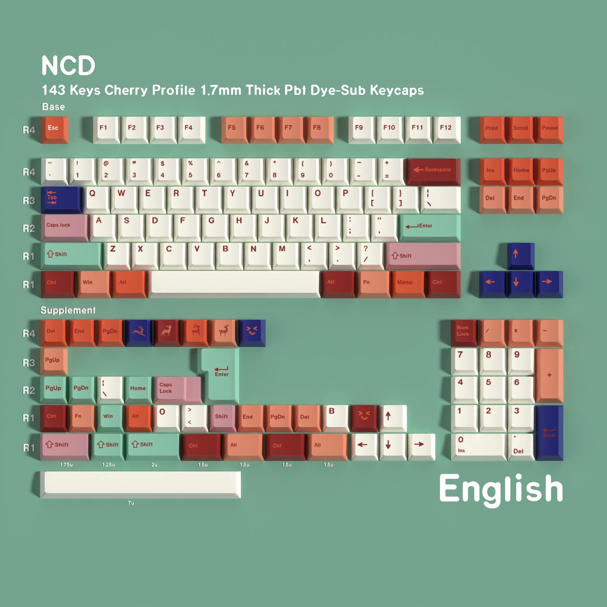 Autumn Hues Cherry 1.7mm Thick Keycaps