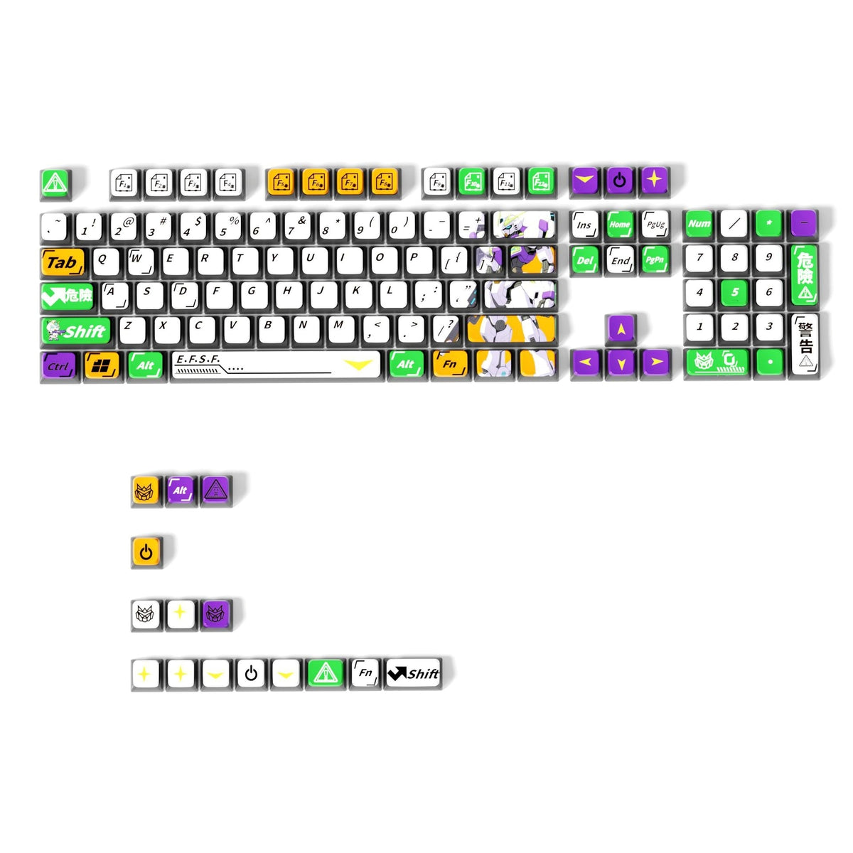 Gundam Vanguard XDA PBT PC Keycaps
