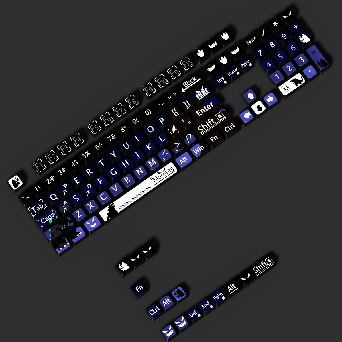 Monster 6 Theme XDA PBT PC Keycaps