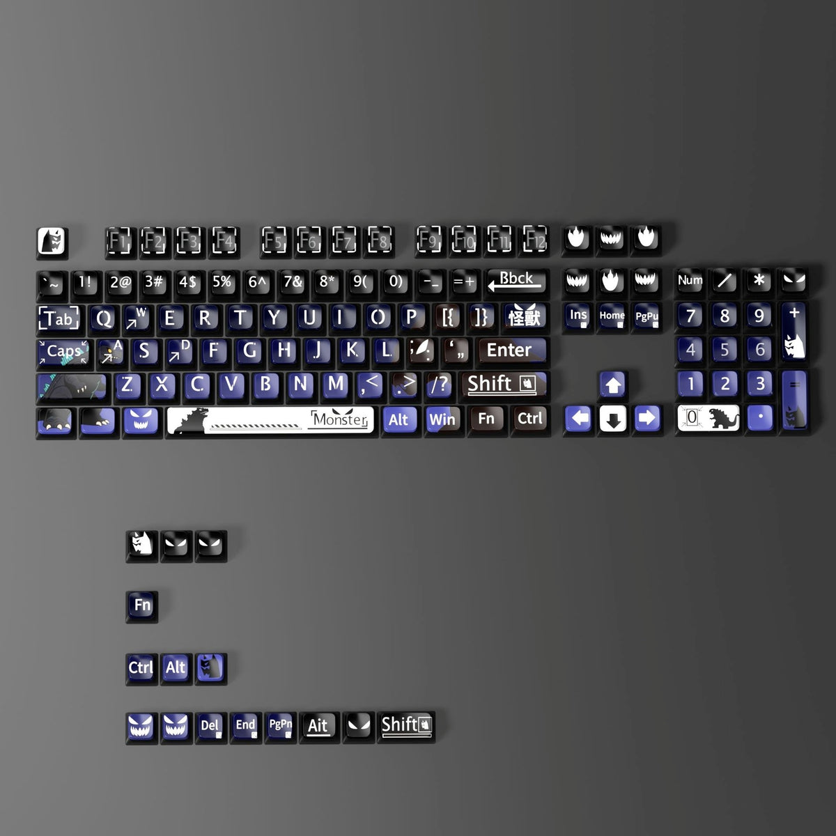 Monster 6 Theme XDA PBT PC Keycaps