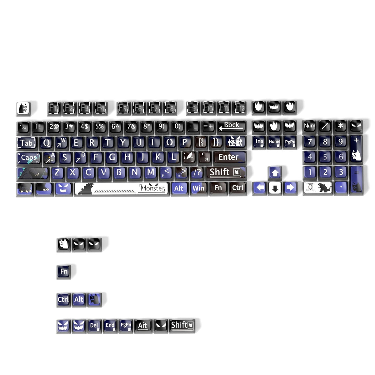 Monster 6 Theme XDA PBT PC Keycaps