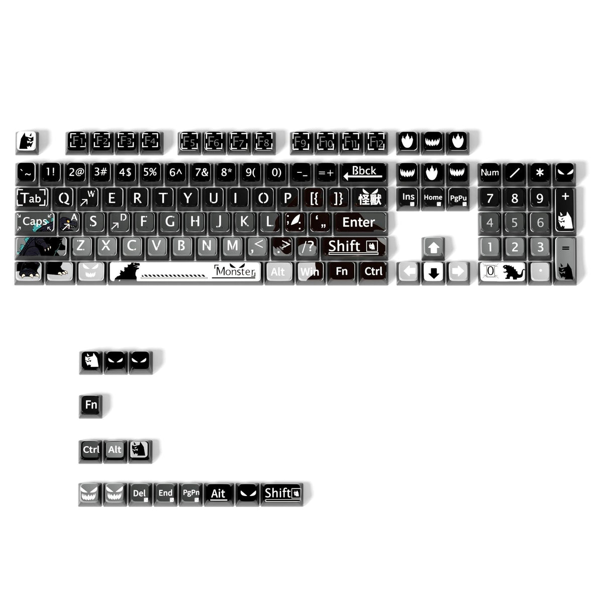 Monster 6 Theme XDA PBT PC Keycaps