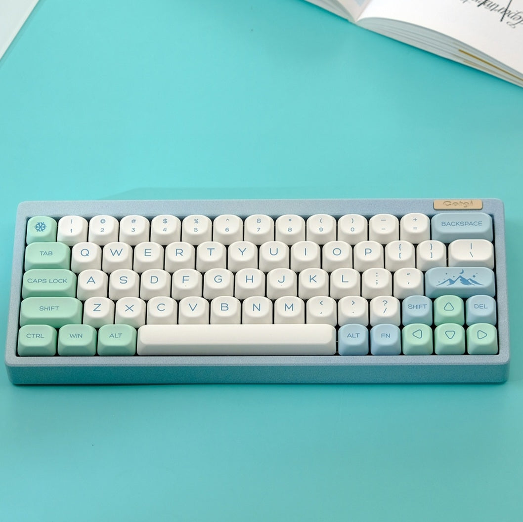 Alpine Mist Moa PBT Keycaps Mac Compatible
