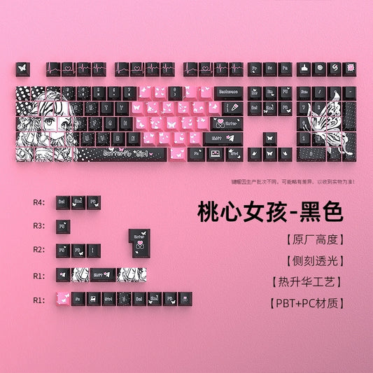 Butterfly Girl Dual Legends Side Backlit Keycaps