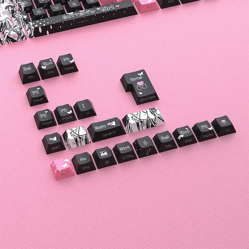 Butterfly Girl Dual Legends Side Backlit Keycaps