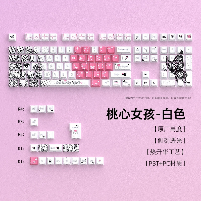 Butterfly Girl V2 Dual Legends Side Backlit Keycaps