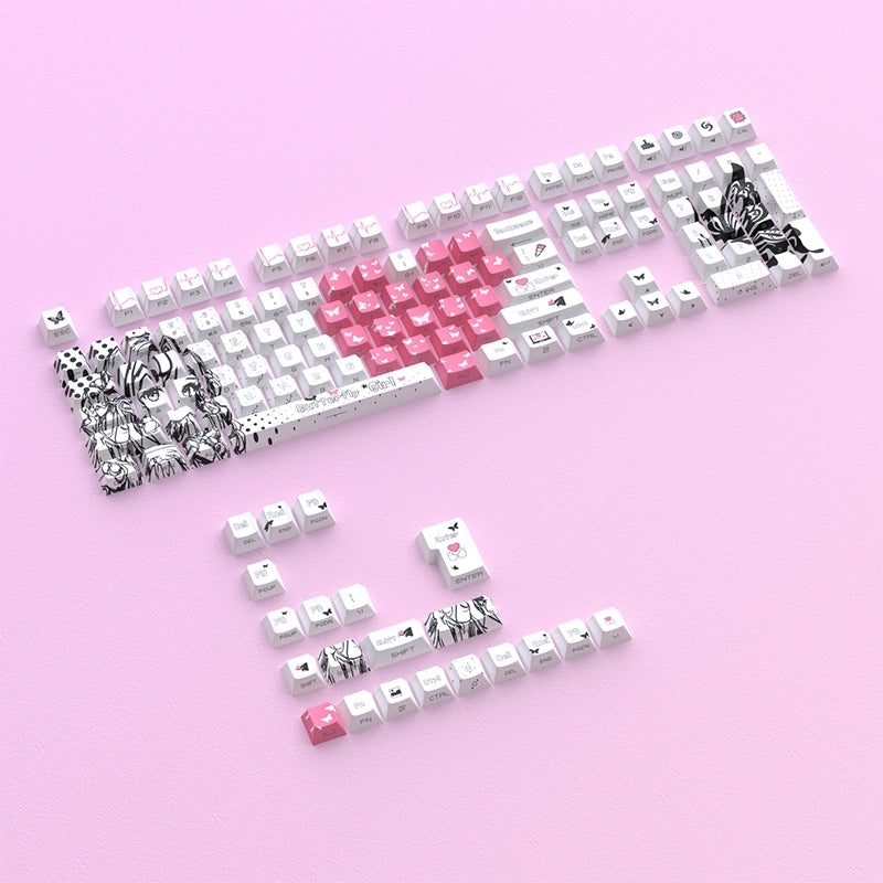 Butterfly Girl V2 Dual Legends Side Backlit Keycaps