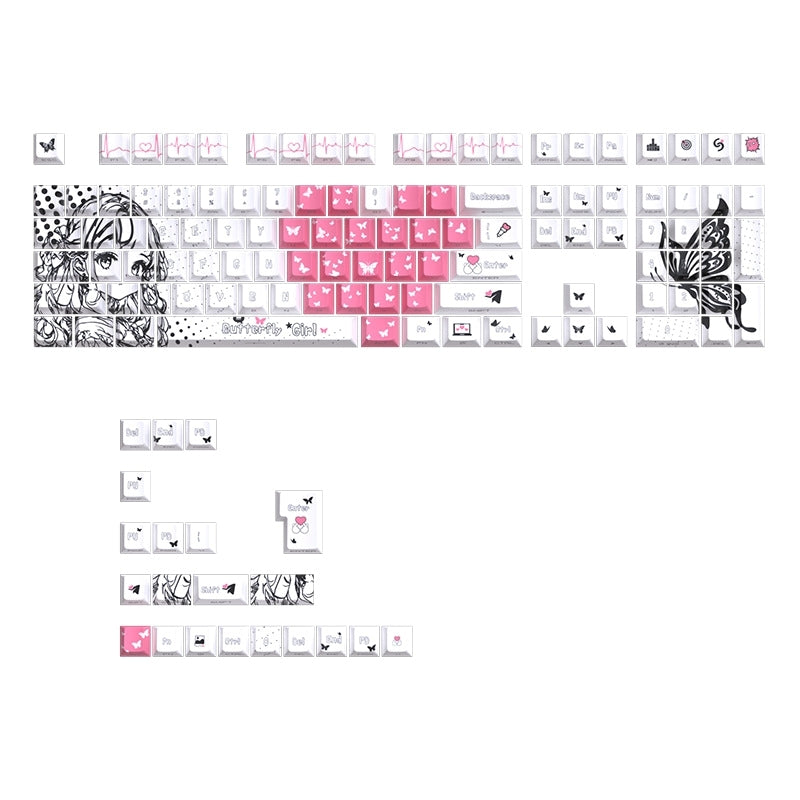Butterfly Girl V2 Dual Legends Side Backlit Keycaps
