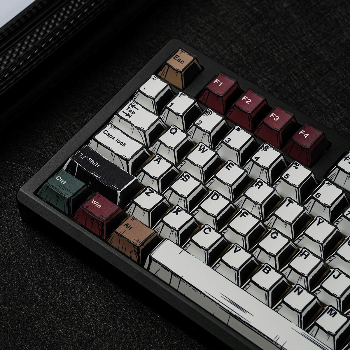 Comic Mixed Light Cherry 1.7mm Thick PBT Keycaps