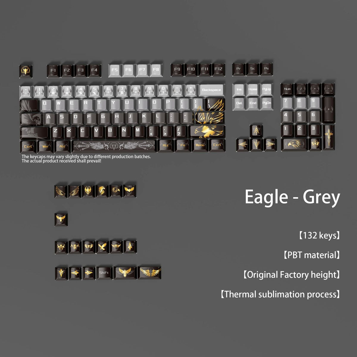 Golden Eagle R2 Cherry PBT Keycaps