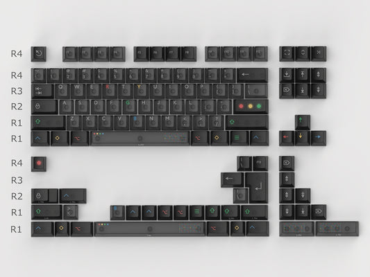 Clear Black Retro Lights Cherry Keycaps