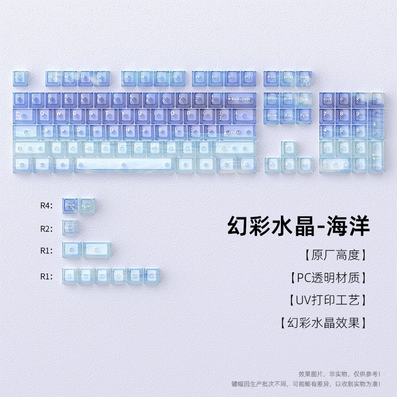 Coral Aurora Matte Translucent Cherry Keycaps