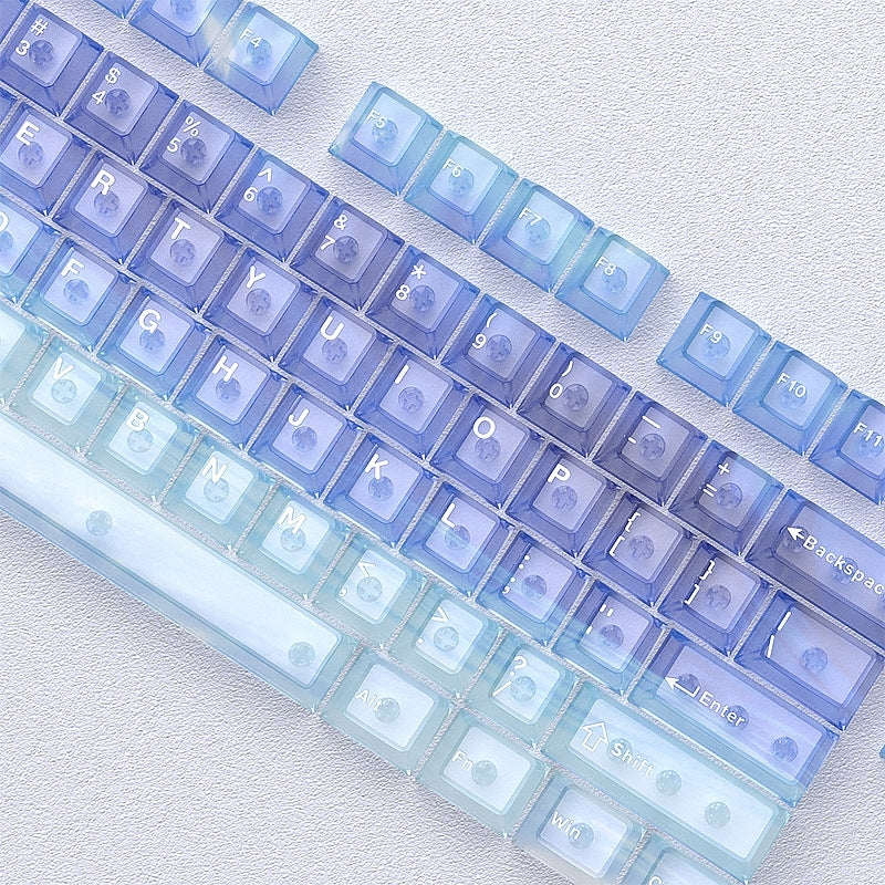 Coral Aurora Matte Translucent Cherry Keycaps