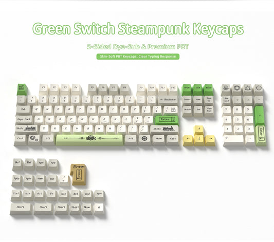 Green Switch Steampunk Cherry PBT Keycaps