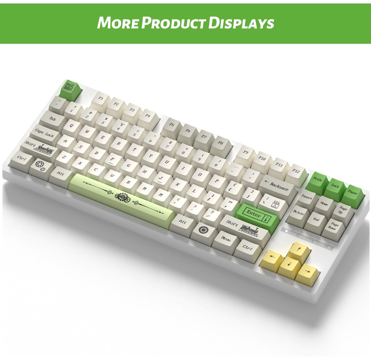 Green Switch Steampunk Cherry PBT Keycaps