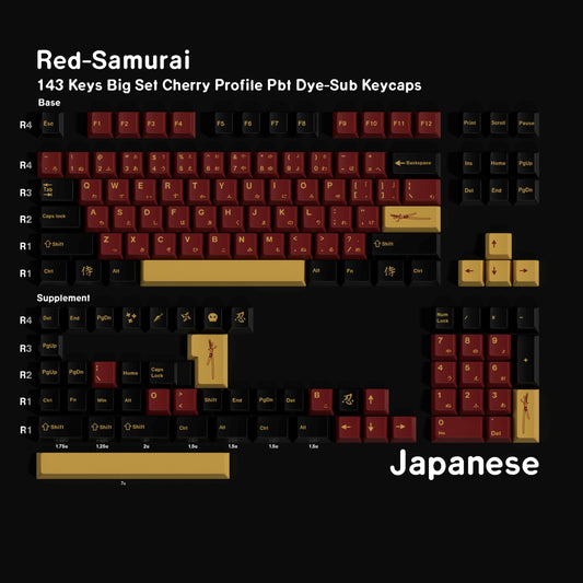 Red Samurai Inspired Cherry PBT Keycaps