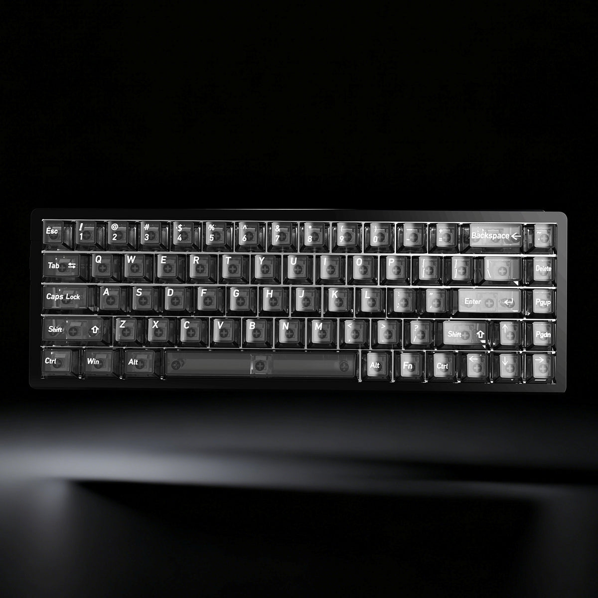Crystal Black English Japanese Transparent Cherry Keycaps