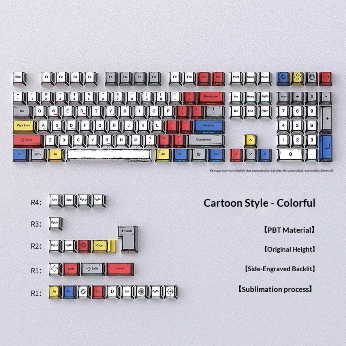 Comic Manga Cartoon Dual Legends Shinethrough Keycaps