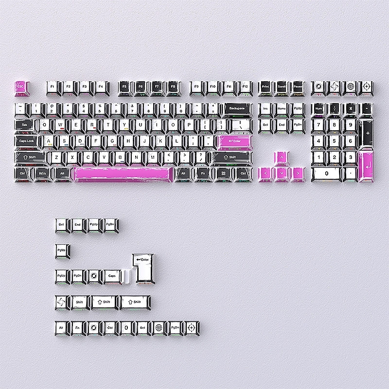 Comic Manga Purple Dual Legends Cherry Shinethrough Keycaps