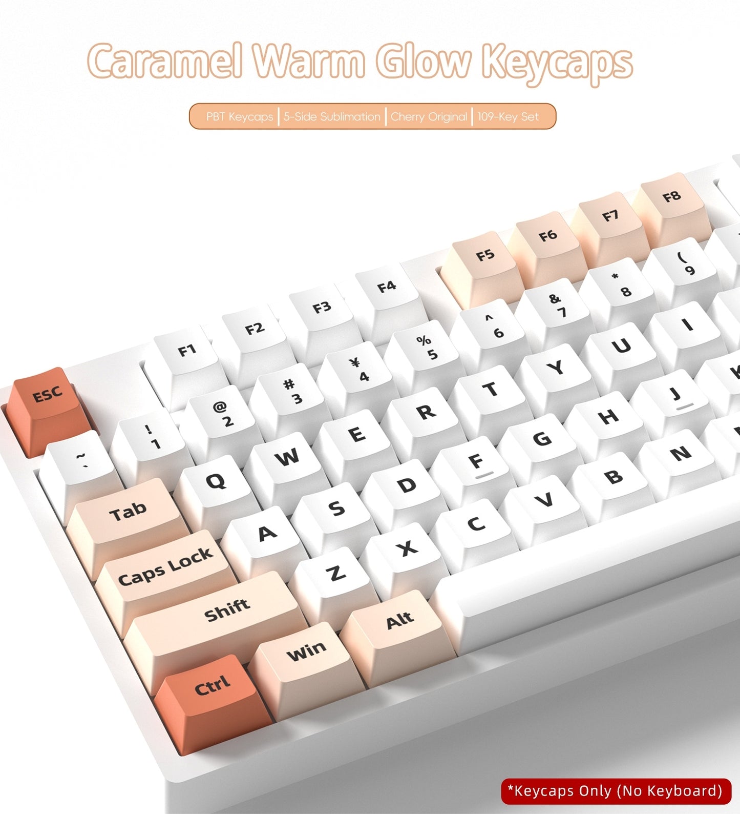 Caramel Warm Glow Cherry PBT Keycaps