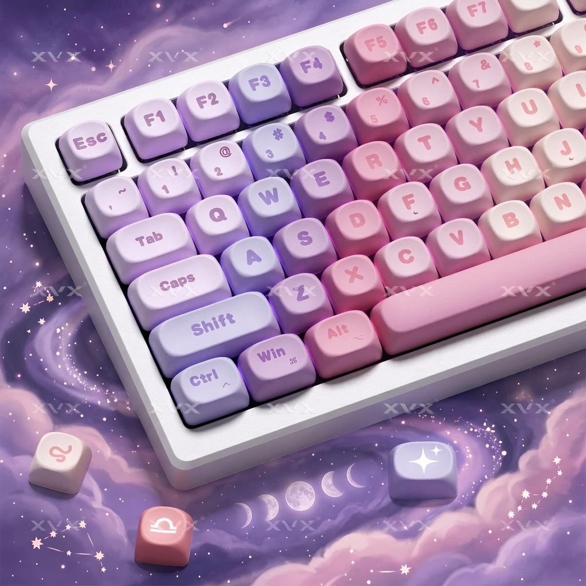 Neon Spectrum Moa PBT Keycaps