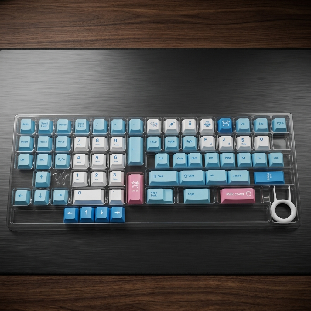 Milk Cap Japanese Cherry PBT Keycaps